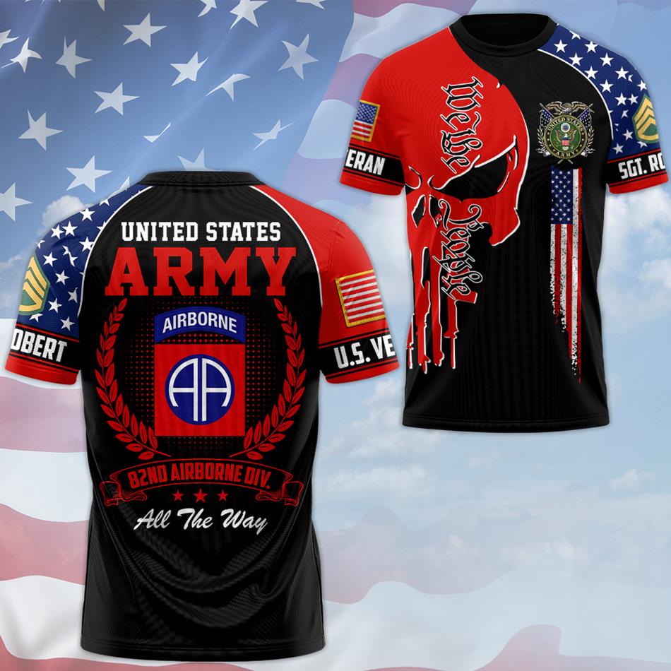 Custom Division Unit U.S. Veteran We The People Skull Custom All Over Print Shirt For Soldier Veteran H2511 Trna