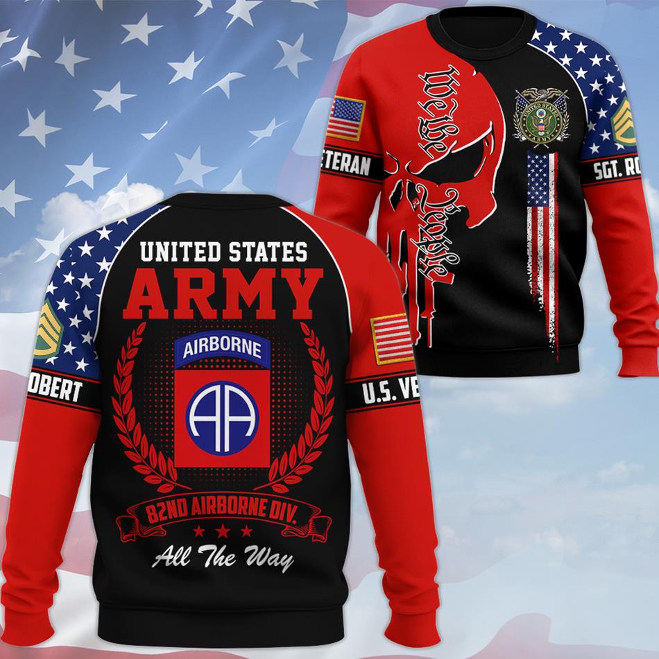 Custom Division Unit U.S. Veteran We The People Skull Custom All Over Print Shirt For Soldier Veteran H2511 Trna