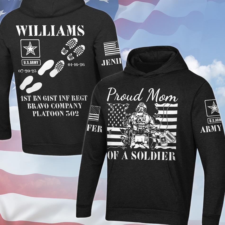 Proud Army Mom Dad Sister Family Members Of A Soldier All Over Print Shirt Custom Recruit Training Unit Designation Shirt For Proud Military Family Graduate Shirt H251