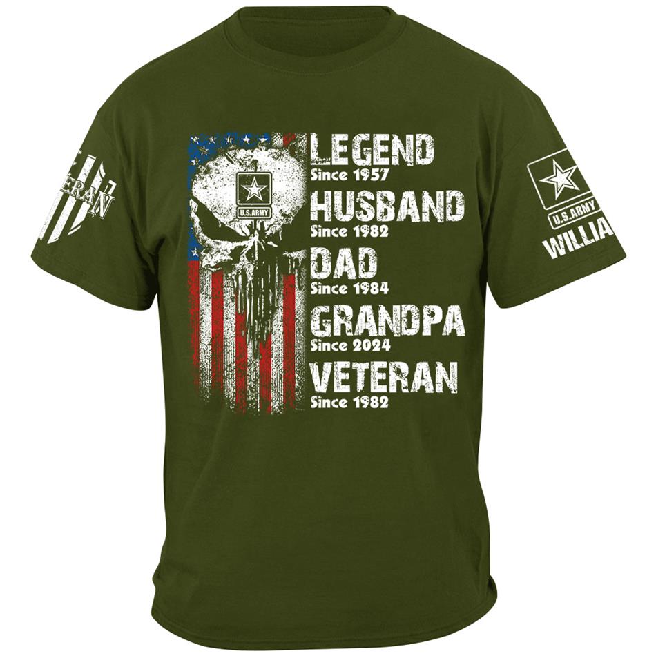 US Veteran Custom Shirt Legend Husband Daddy Grandpa Veteran Personalized Gift For Veteran H2511 Trna