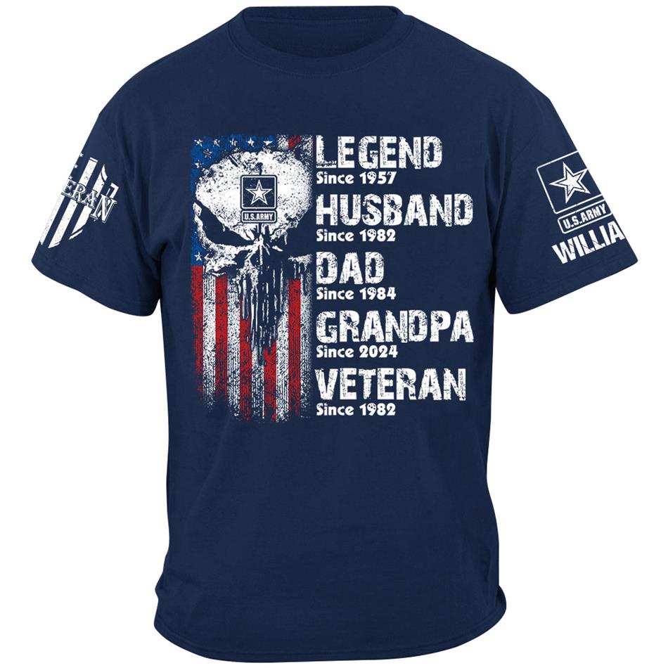 US Veteran Custom Shirt Legend Husband Daddy Grandpa Veteran Personalized Gift For Veteran H2511 Trna