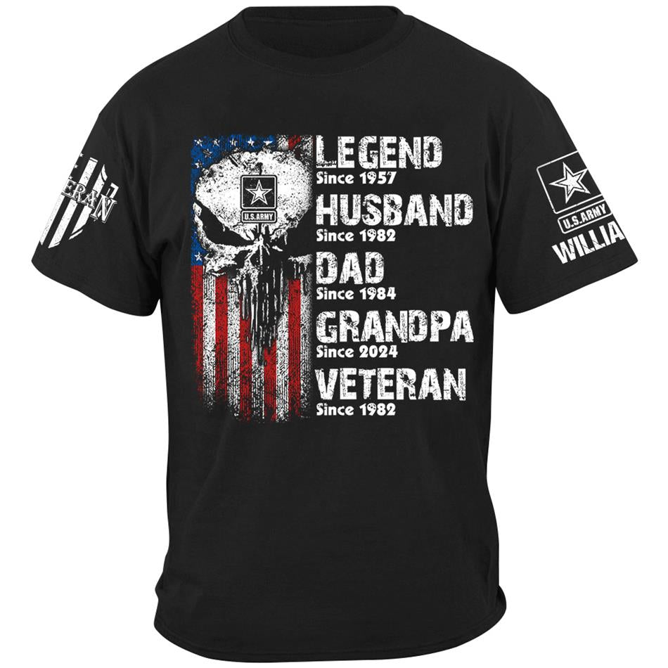 US Veteran Custom Shirt Legend Husband Daddy Grandpa Veteran Personalized Gift For Veteran H2511 Trna