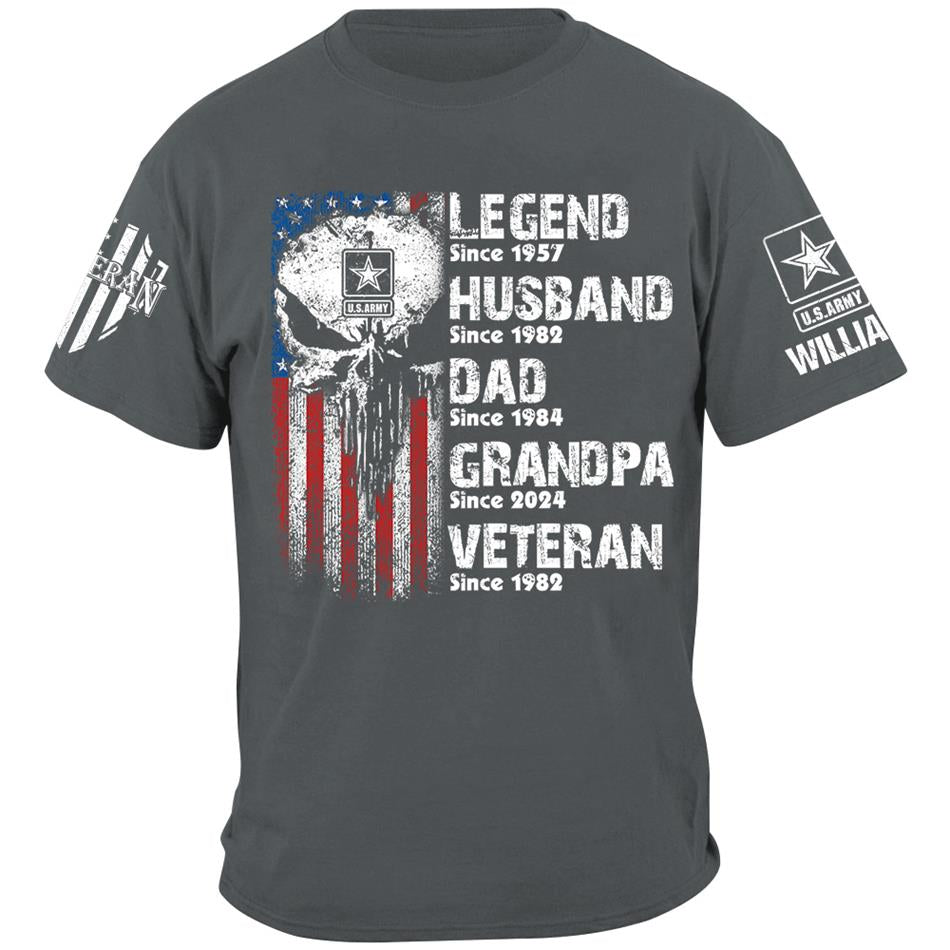 US Veteran Custom Shirt Legend Husband Daddy Grandpa Veteran Personalized Gift For Veteran H2511 Trna