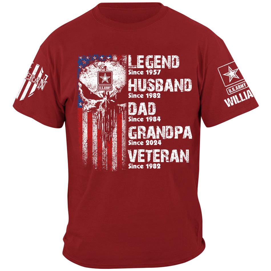 US Veteran Custom Shirt Legend Husband Daddy Grandpa Veteran Personalized Gift For Veteran H2511 Trna