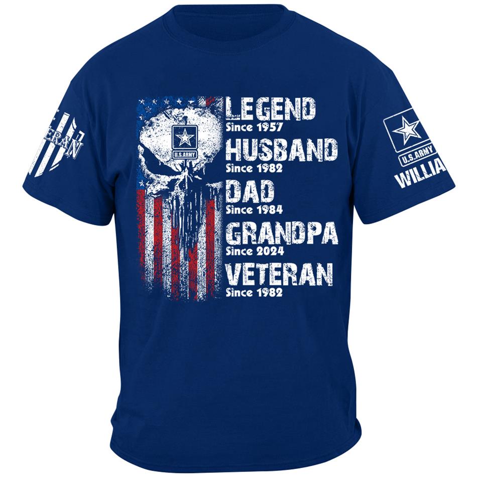 US Veteran Custom Shirt Legend Husband Daddy Grandpa Veteran Personalized Gift For Veteran H2511 Trna