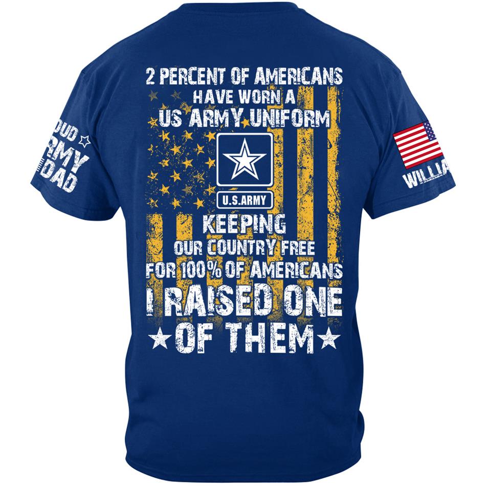 2 Percent Of Americans Have Worn A US Army Uniform I Raised One Of Them Custom Shirt for US Military Mom Dad Proud Parents Shirt H2511 Trna