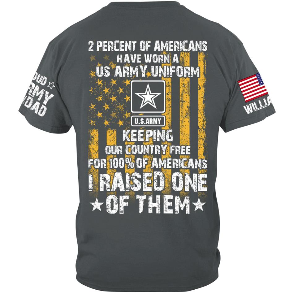 2 Percent Of Americans Have Worn A US Army Uniform I Raised One Of Them Custom Shirt for US Military Mom Dad Proud Parents Shirt H2511 Trna