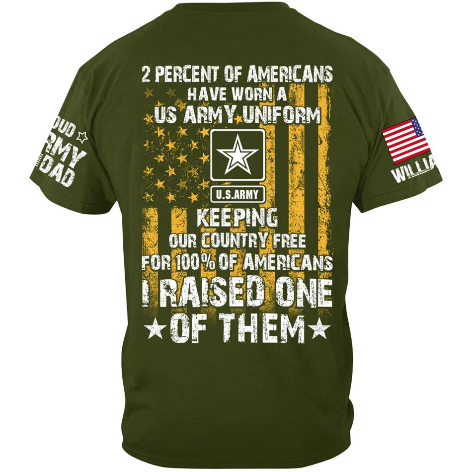 2 Percent Of Americans Have Worn A US Army Uniform I Raised One Of Them Custom Shirt for US Military Mom Dad Proud Parents Shirt H2511 Trna