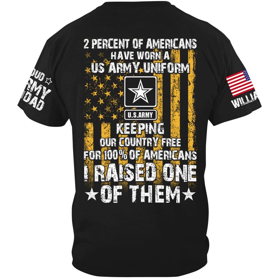 2 Percent Of Americans Have Worn A US Army Uniform I Raised One Of Them Custom Shirt for US Military Mom Dad Proud Parents Shirt H2511 Trna