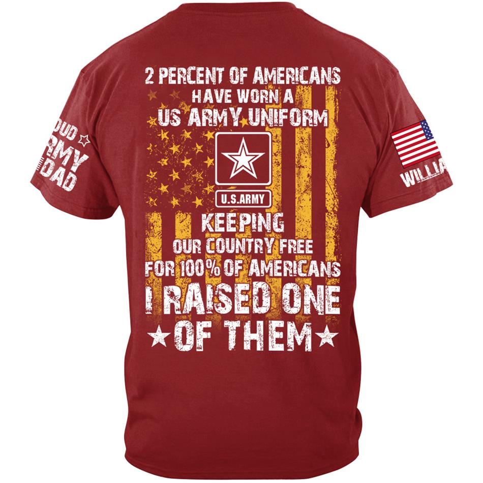 2 Percent Of Americans Have Worn A US Army Uniform I Raised One Of Them Custom Shirt for US Military Mom Dad Proud Parents Shirt H2511 Trna