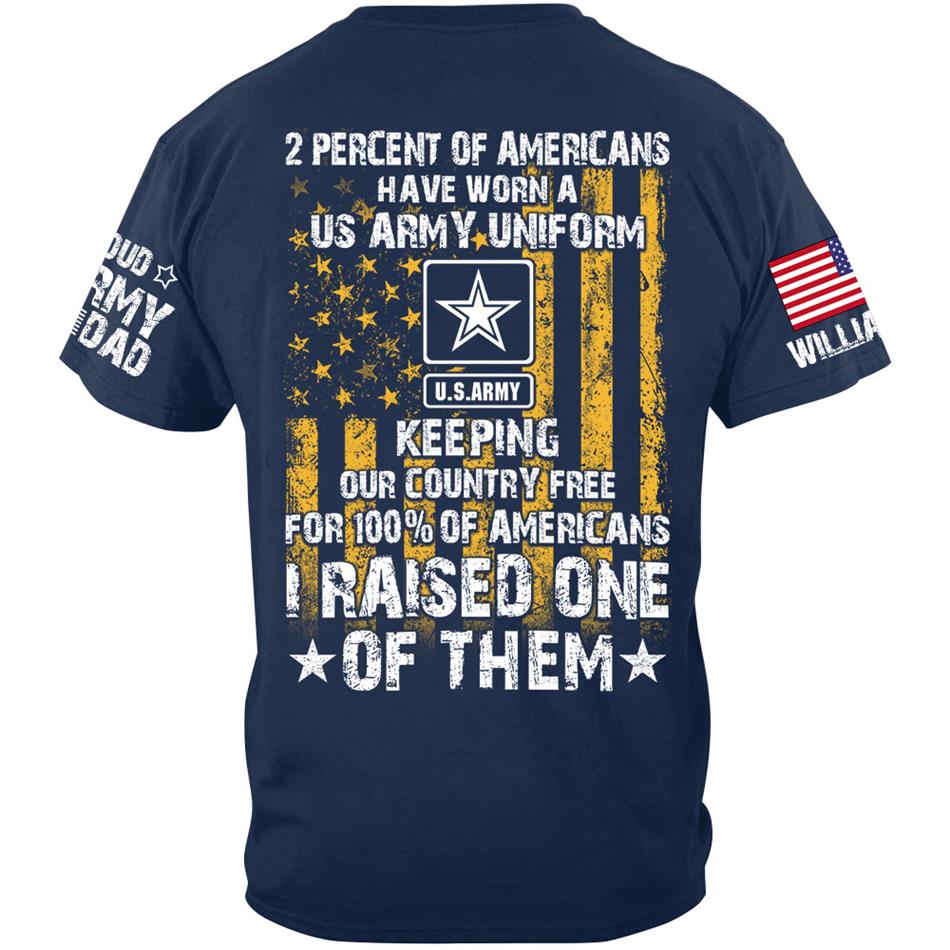 2 Percent Of Americans Have Worn A US Army Uniform I Raised One Of Them Custom Shirt for US Military Mom Dad Proud Parents Shirt H2511 Trna
