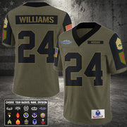 Military Football Jersey Custom Division Rank Badges Gift For Proud US Veterans H2511 Trna