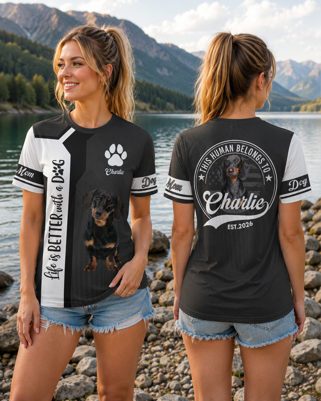 Life Is Better With A Dog, Dachshund, Personalized Dog Mom Dog Dad Shirt, Gift For Dog Lover T1807 VH01