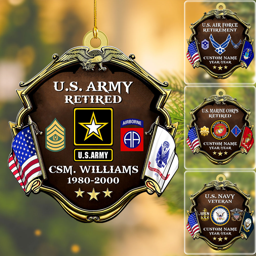 Custom Christmas Ornament For Veteran Available To All Military Branches Veteran Day Gift H2511 Trna