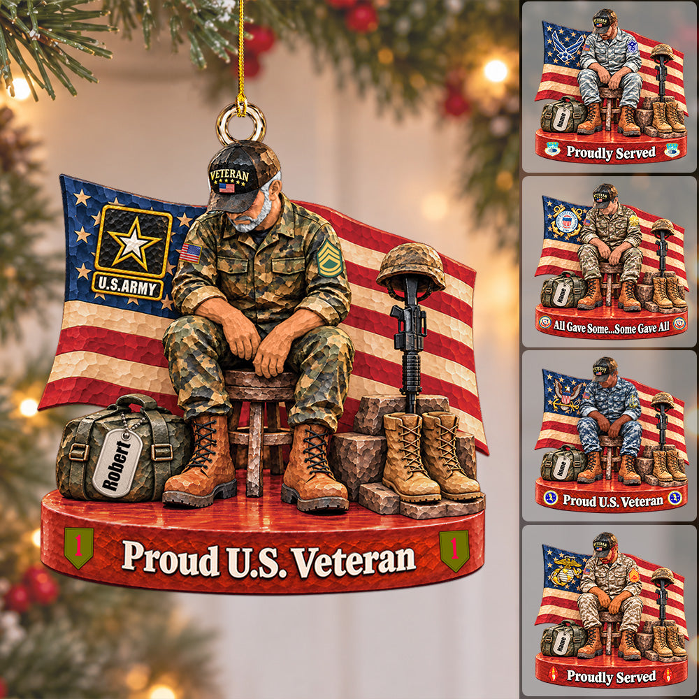Personalized Veteran Ornament Proud US Veteran Christmas Ornament Gift for Military Veterans H2511 Trna KL07