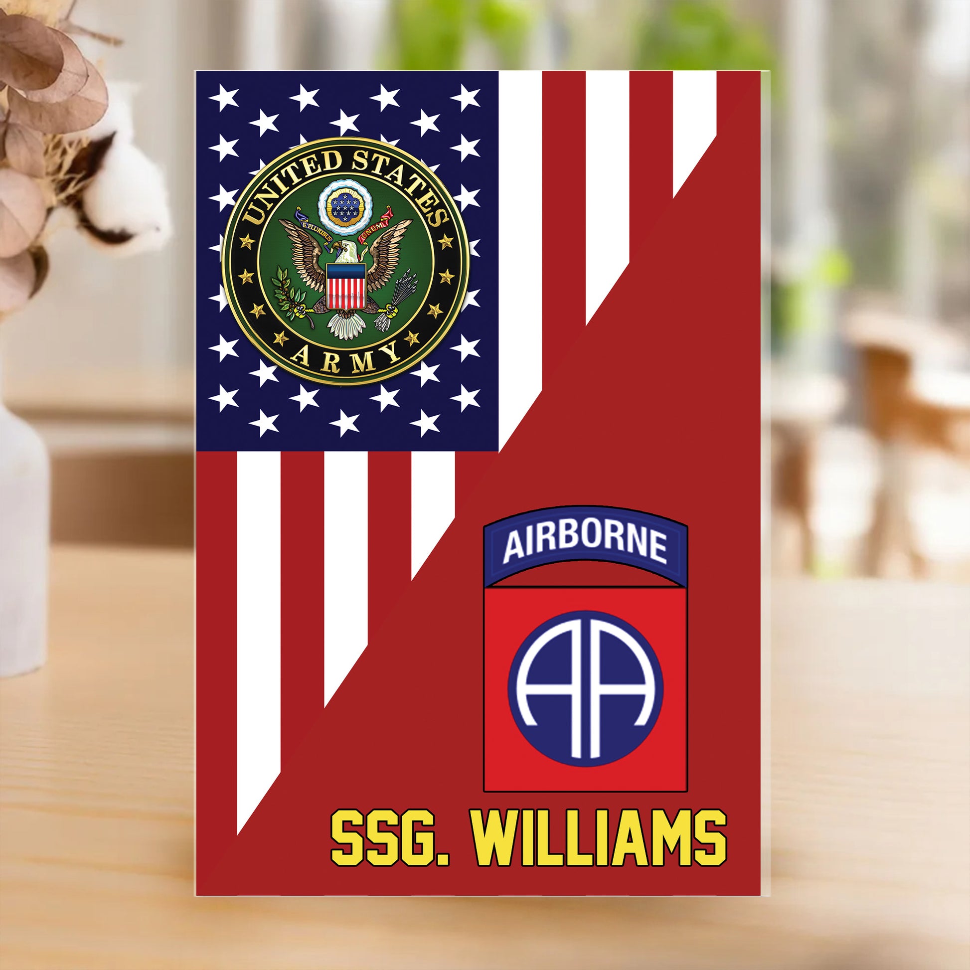 US Army Veteran Rank Division Badges With America Personalized Acrylic Block Plaque Veteran Custom All Military Branches Acrylic Plaque, Gift For Veterans H2511 Tu20