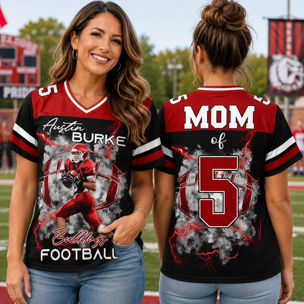 Personalied Football Jersey Shirt For Football Family Custom Photo Game Day Family Shirt H2511