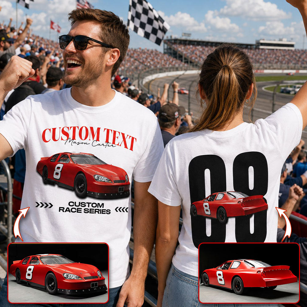 Custom Photo Race Car Shirt - Personalized Shirt For Racing Fan A2110 Pt99