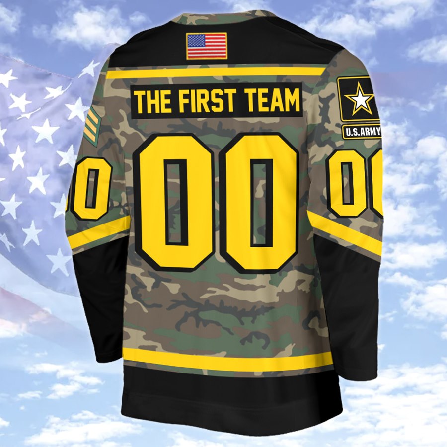 Custom Camo Hockey Jerseys, Hockey Uniforms Gift For Veteran H2511 Trna