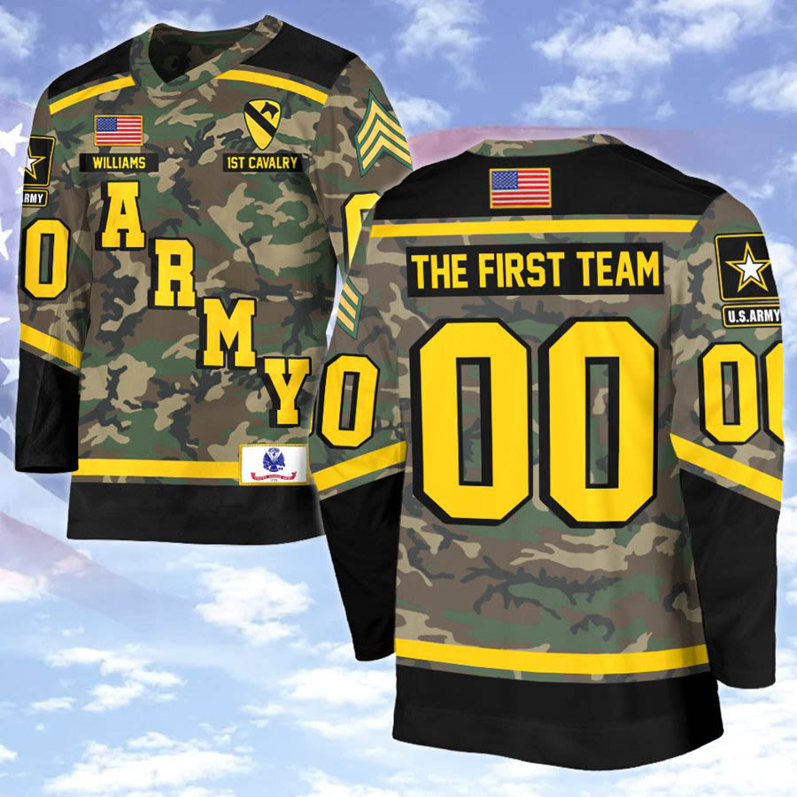 Custom Camo Hockey Jerseys, Hockey Uniforms Gift For Veteran H2511 Trna