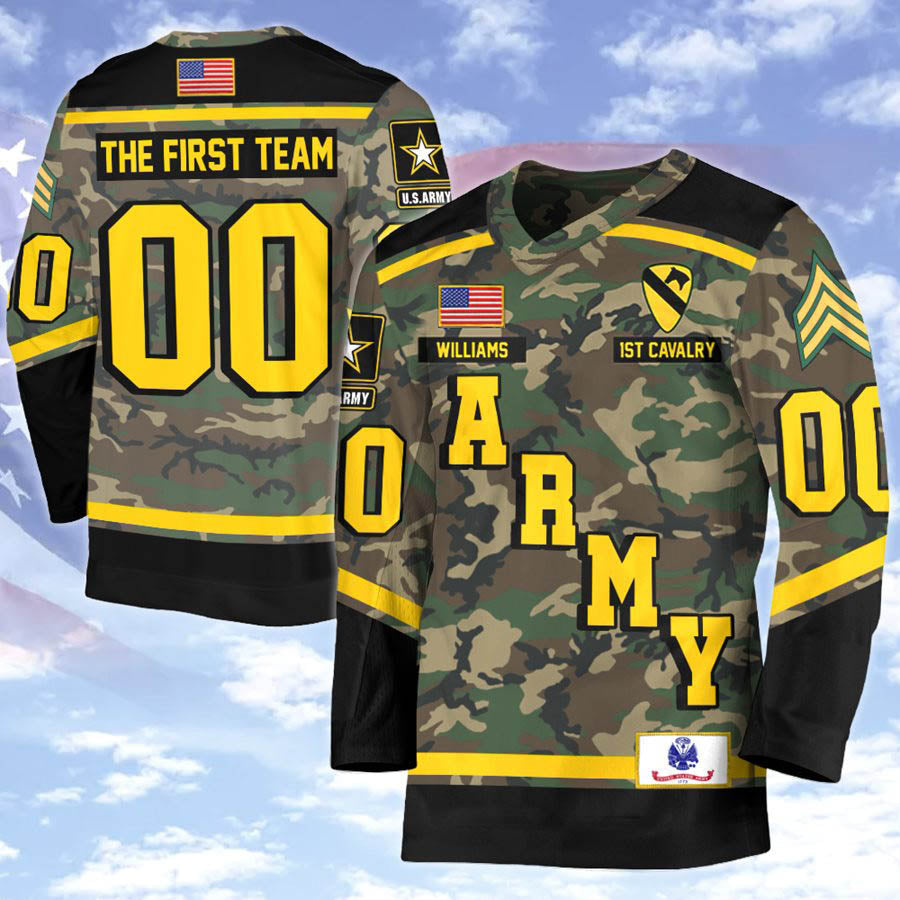 Custom Camo Hockey Jerseys, Hockey Uniforms Gift For Veteran H2511 Trna