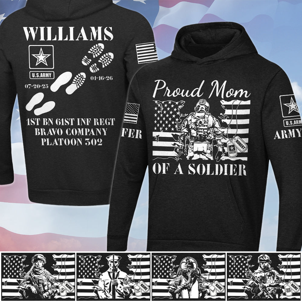 Proud Army Mom Dad Sister Family Members Of A Soldier All Over Print Shirt Custom Recruit Training Unit Designation Shirt For Proud Military Family Graduate Shirt H251