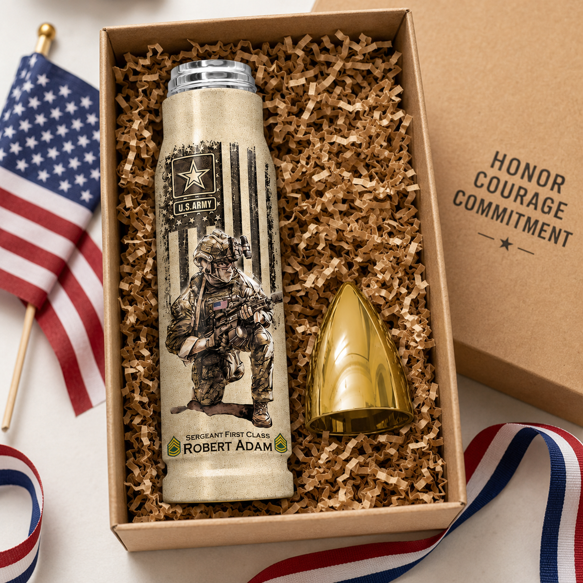 US Military World Tour Custom Bullet Tumbler Gift For Veteran H2511