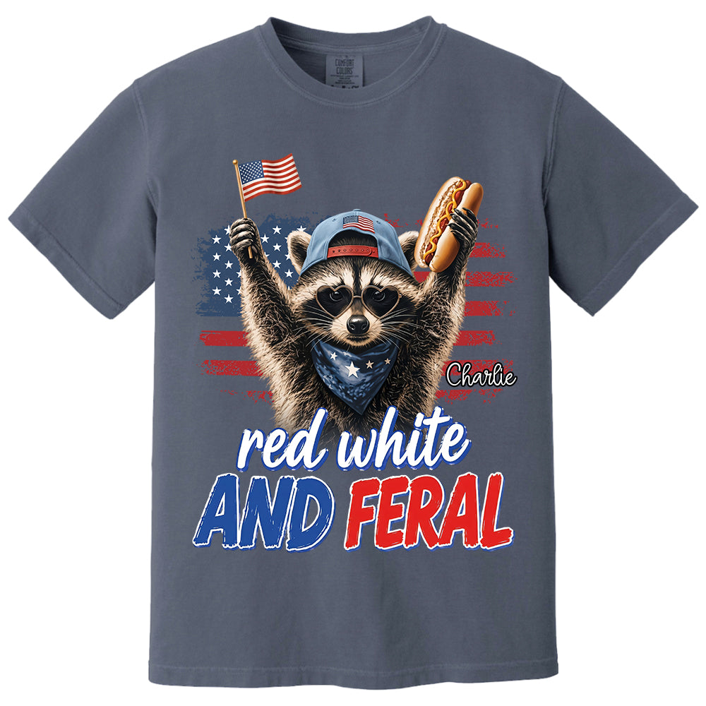 Red White And Patriotic Raccoon, Custom Photo Pet Dog Cat & Raccoon Shirt, Funny USA Animal For 250 Years Of Freedom, July 4th Gift MI209 VH01
