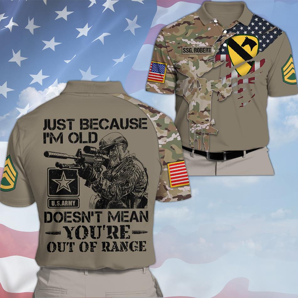 Skull Camouflage Just Because I'm Old Doesn't Mean You're Out Of Range All Over Print Shirt For Veteran Custom Division Soldier Art Hoodie H2511 Trna