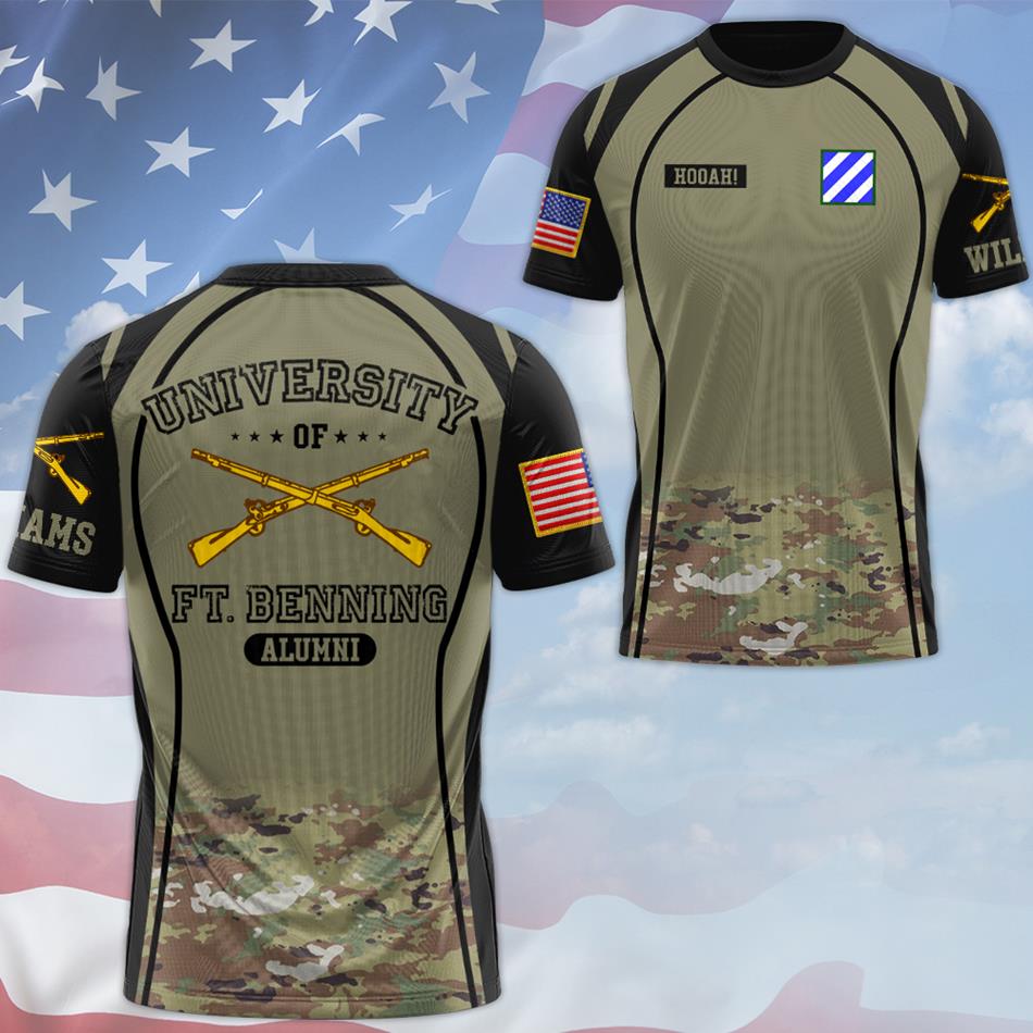 University Of Ft Benning Alumi Custom Camouflage Insignia All Over Print Shirt For Veteran Dad Grandpa H2511 Trna