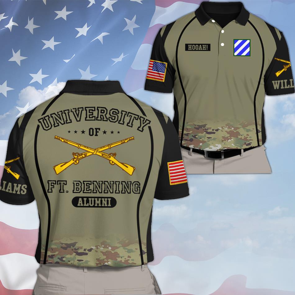 University Of Ft Benning Alumi Custom Camouflage Insignia All Over Print Shirt For Veteran Dad Grandpa H2511 Trna