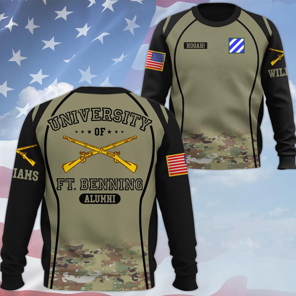 University Of Ft Benning Alumi Custom Camouflage Insignia All Over Print Shirt For Veteran Dad Grandpa H2511 Trna