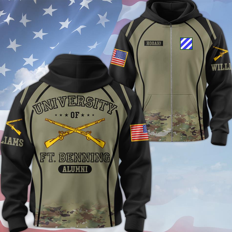 University Of Ft Benning Alumi Custom Camouflage Insignia All Over Print Shirt For Veteran Dad Grandpa H2511 Trna