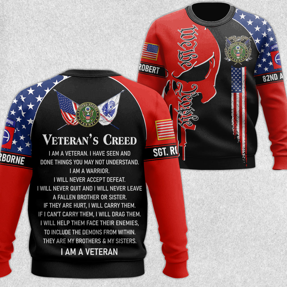 We The People Veterans Creed Skull All Over Print Shirt Gift For US Military Veteran H2511