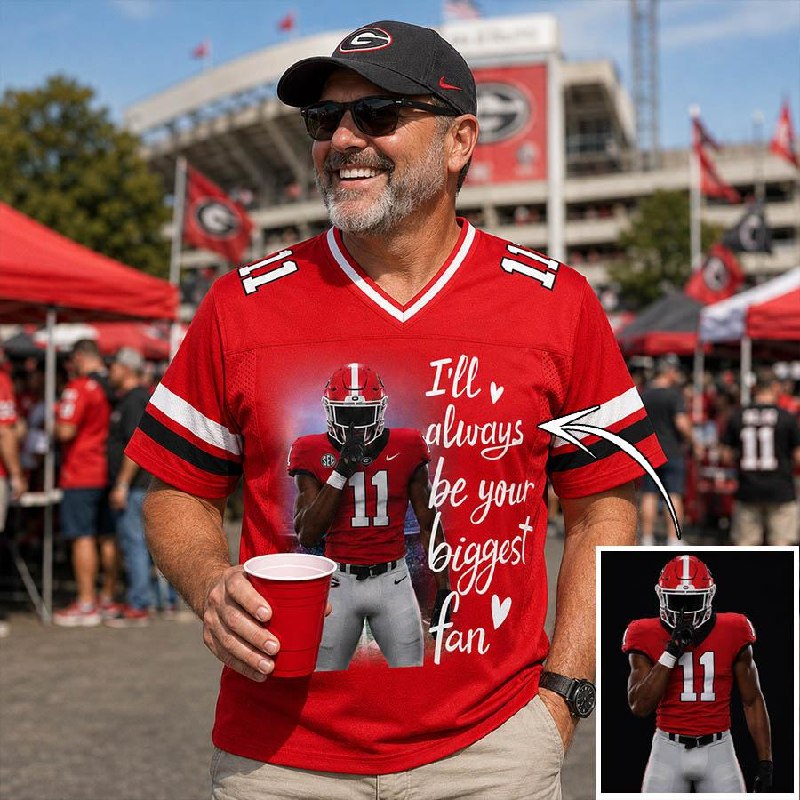 Personalized Football Mom Jersey with Custom Player Photo, Name & Number – Game Day Gift for Mom Dad Family