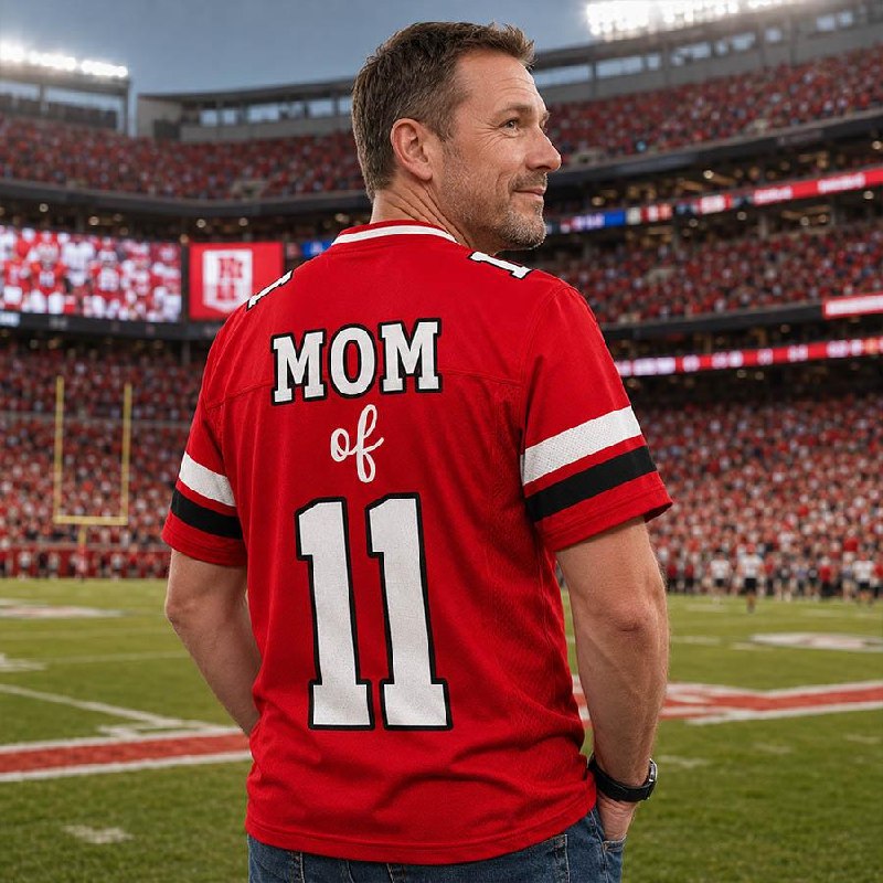 Personalized Football Mom Jersey with Custom Player Photo, Name & Number – Game Day Gift for Mom Dad Family