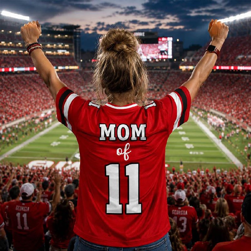 Personalized Football Mom Jersey with Custom Player Photo, Name & Number – Game Day Gift for Mom Dad Family