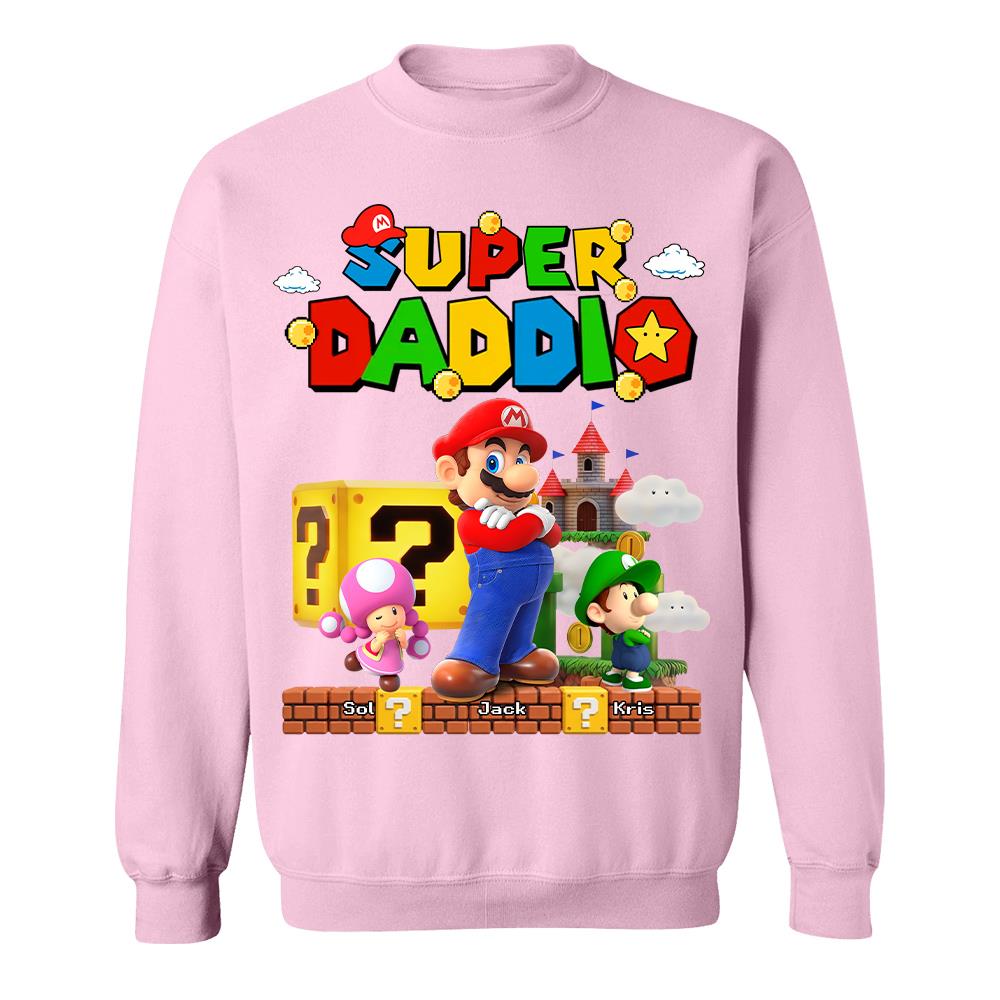 Best Dad Ever Super Daddio, Personalized Daddio Shirt Custom Kids Name, Gift For Dad, Gift For Father's Day Vr2 MI209 Hv01