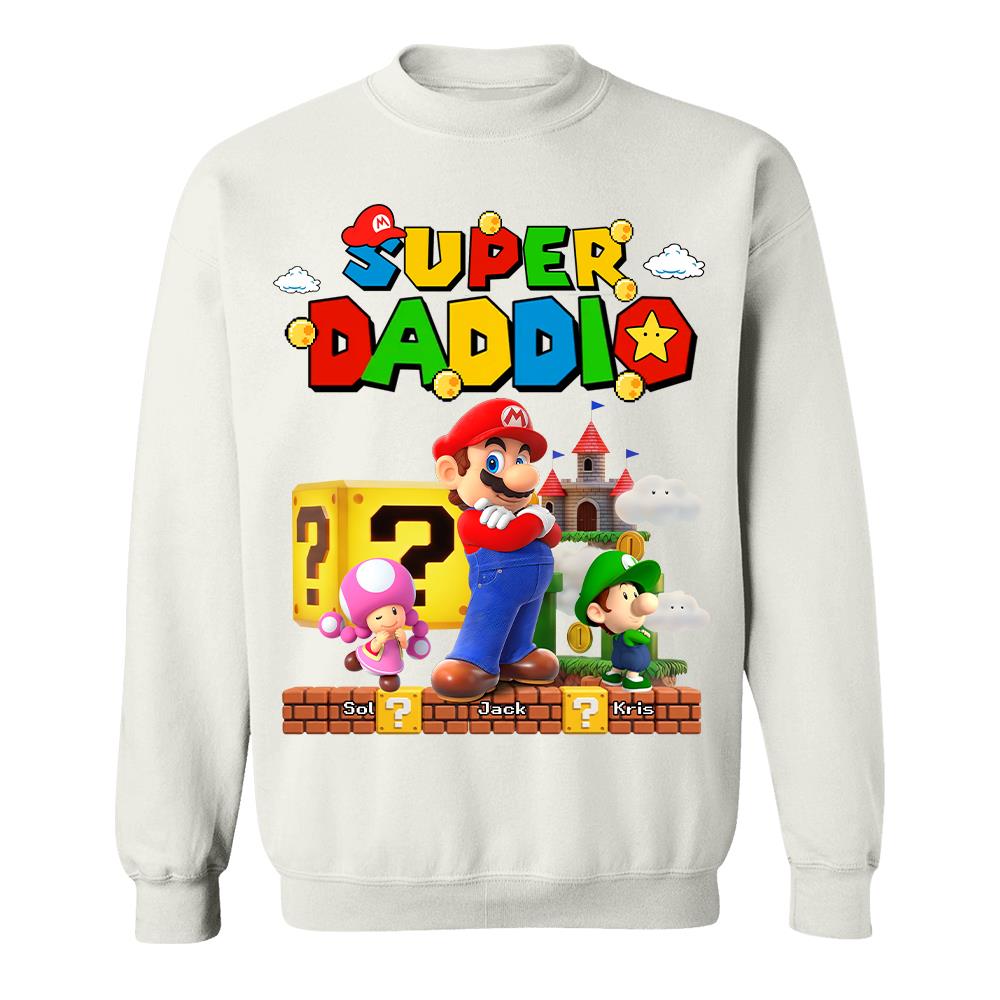 Best Dad Ever Super Daddio, Personalized Daddio Shirt Custom Kids Name, Gift For Dad, Gift For Father's Day Vr2 MI209 Hv01