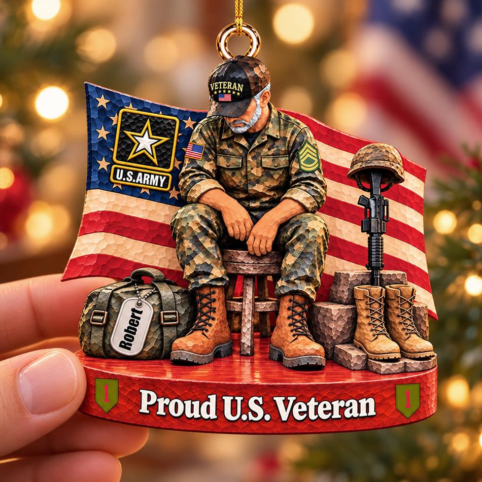 Personalized Veteran Ornament Proud US Veteran Christmas Ornament Gift for Military Veterans H2511 Trna KL07