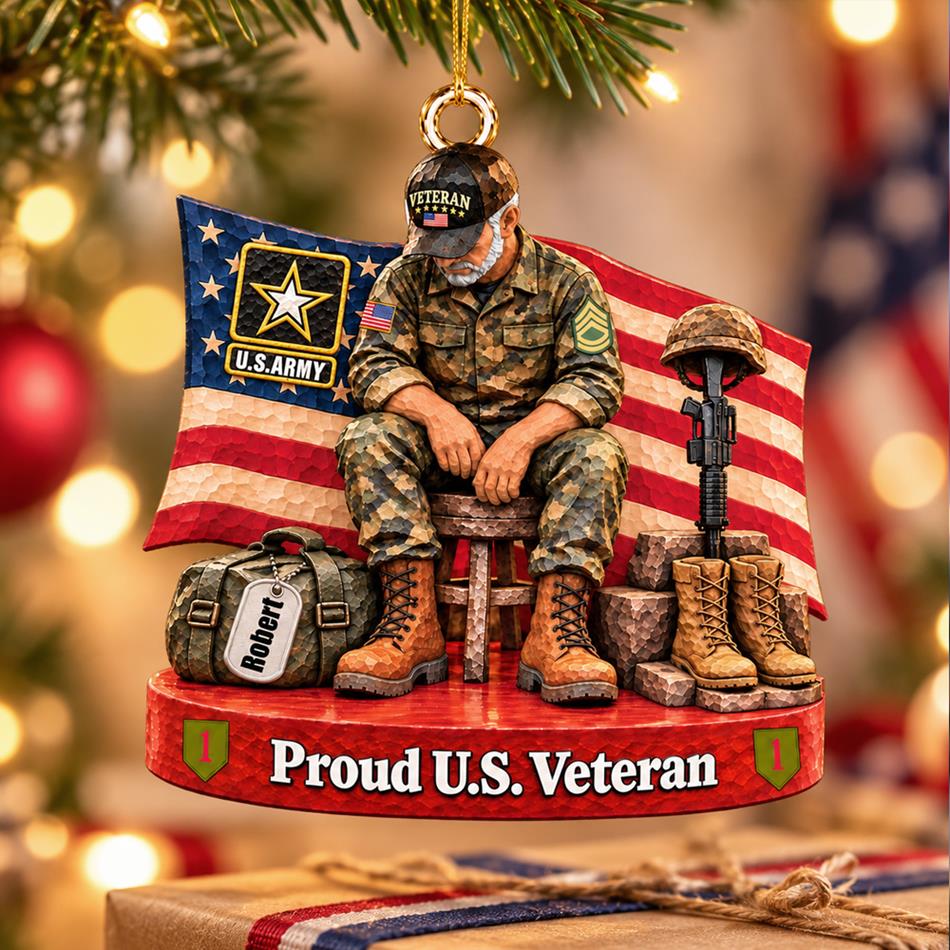 Personalized Veteran Ornament Proud US Veteran Christmas Ornament Gift for Military Veterans H2511 Trna KL07
