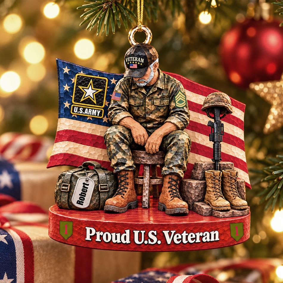 Personalized Veteran Ornament Proud US Veteran Christmas Ornament Gift for Military Veterans H2511 Trna KL07