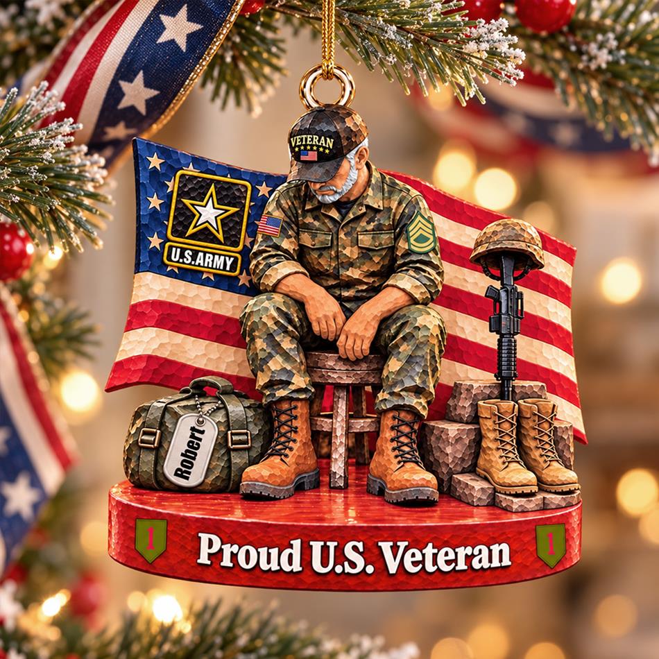 Personalized Veteran Ornament Proud US Veteran Christmas Ornament Gift for Military Veterans H2511 Trna KL07