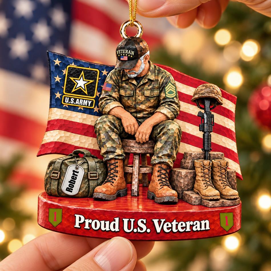 Personalized Veteran Ornament Proud US Veteran Christmas Ornament Gift for Military Veterans H2511 Trna KL07