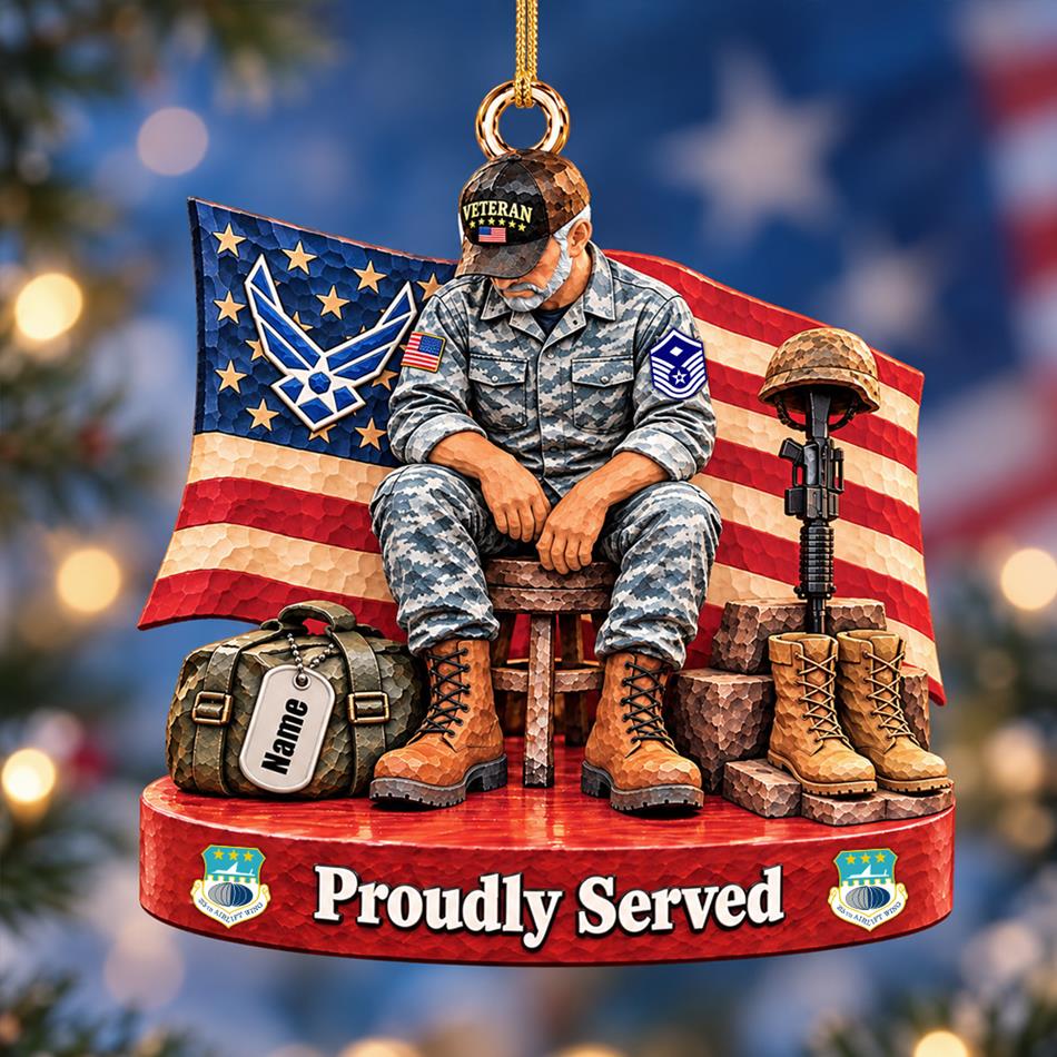 Personalized Veteran Ornament Proud US Veteran Christmas Ornament Gift for Military Veterans H2511 Trna KL07