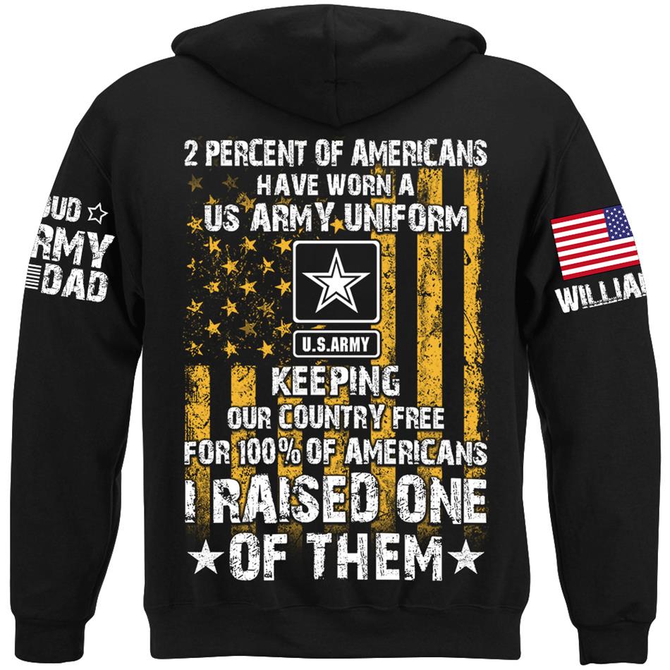 2 Percent Of Americans Have Worn A US Army Uniform I Raised One Of Them Custom Shirt for US Military Mom Dad Proud Parents Shirt H2511 Trna