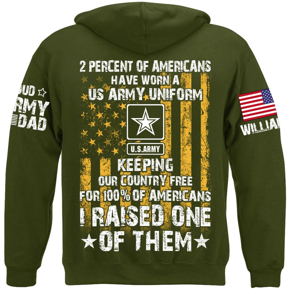 2 Percent Of Americans Have Worn A US Army Uniform I Raised One Of Them Custom Shirt for US Military Mom Dad Proud Parents Shirt H2511 Trna