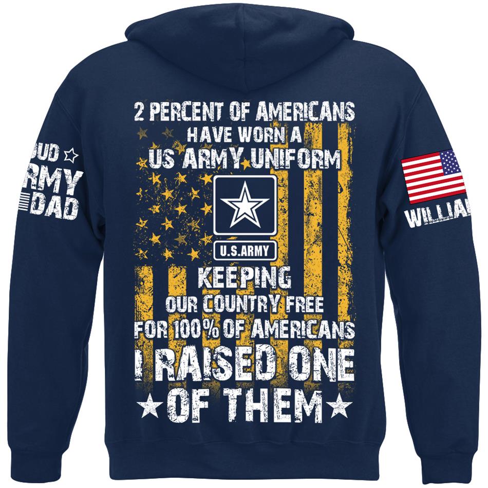 2 Percent Of Americans Have Worn A US Army Uniform I Raised One Of Them Custom Shirt for US Military Mom Dad Proud Parents Shirt H2511 Trna