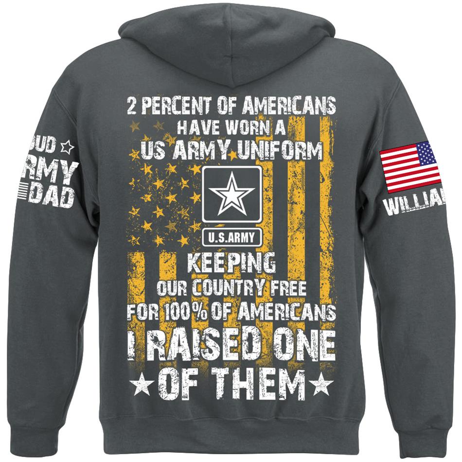 2 Percent Of Americans Have Worn A US Army Uniform I Raised One Of Them Custom Shirt for US Military Mom Dad Proud Parents Shirt H2511 Trna