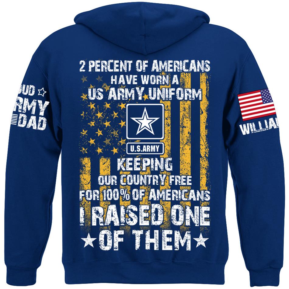 2 Percent Of Americans Have Worn A US Army Uniform I Raised One Of Them Custom Shirt for US Military Mom Dad Proud Parents Shirt H2511 Trna